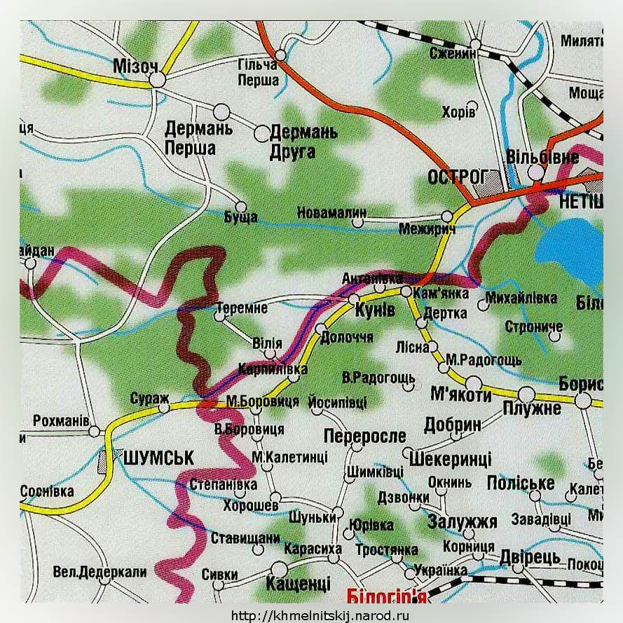 Карта Хмельницкой области