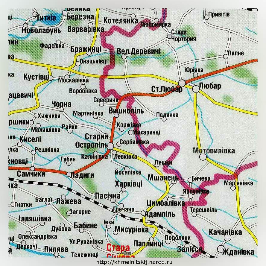 Карта Хмельницкой области